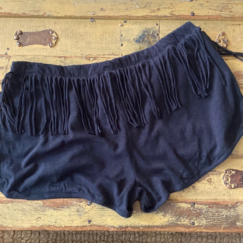 ROXY SURF BOHO FRINGE LOUNGE SHORTS BLACK - Picture 7 of 13